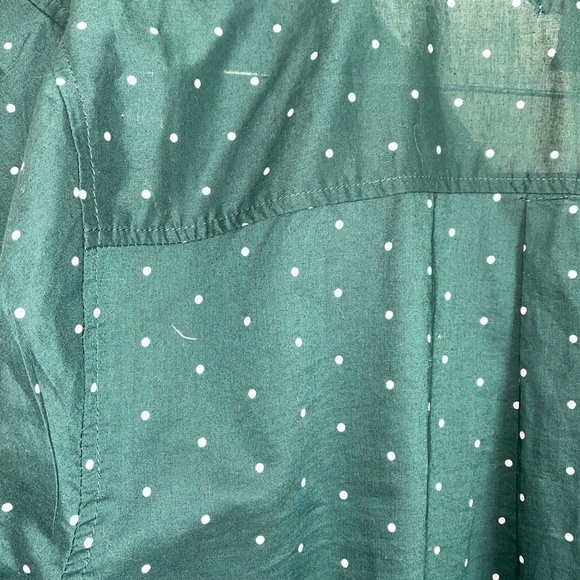 Old Navy Polka Dot Button Shirt Dark Green & White - Picture 9 of 9